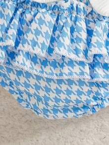 3Pcs/Set New Fashion Summer Baby Girl Sleeveless Bow Headband & Butterfly Ruffle Shorts, Girls Accessories - Blue - View 8