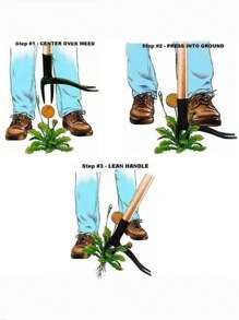 Upright Lawn Weeder, Metal Puller Head Garden Grass Remover, Manual Upright Puller Digging Shovel