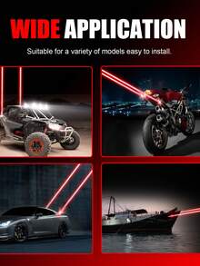 3-Inch LED Whip Lights Without Whip Antenna Remote Control Neon Lights For Off-Road Vehicles, Trucks, And SUVs, Rear Collision Lights - Red Light (pair) - View 9