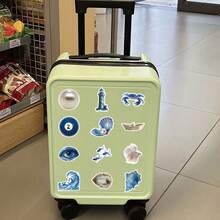 paquete de 50 pegatinas con temática retro del océano y estética, pegatinas de dibujos animados lindos y divertidos, pegatinas estéticas de anime para diario, scrapbooking, instrumentos, envoltorios, sobres, regalos de fiesta, recompensas y motivación para adolescentes y jóvenes - Azul - Ver 7