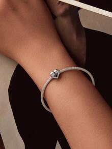 WOSTU 1pc 925 Sterling Silver Heart Sister Bead Commemorating Friendship Pendant Fit Girl&Women DIY Bracelet Necklace Fashionable Jewelry Making Gifts - SCC3060 - View 7