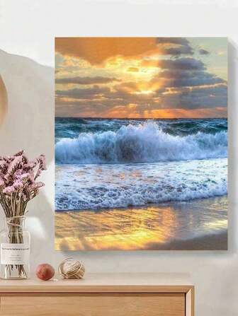 1 Set DIY Ocean Themed Painting, Carefully Crafted Oil Painting, Express Your Personalized With Colors, Unleash Creativity Without Any Drawing Experience, Create Beautiful Artworks, Decorate Your Space, Relieve Stress, Feel The Power Of Art, Digital Oil Painting Kit