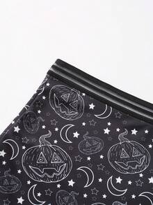 Dircho 9pcs Women Gothic Halloween Skulls Print Contrast Binding Boyshorts, Comfy & Sofy Elastice Waist Intimates Panties, Women's Lingeries & Underwear - Multicolor - View 11