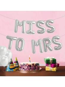 kumozawa 15 Pcs MISS TO MRS Foil Balloons, Wedding Party Decoration Balloons, Bridal Shower Party Decor, Bachelorette Party Decorations