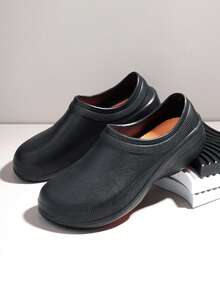 Chef Shoes For Men, Slip-On, Non-Slip Shoes For Kitchen Or Hotel Use, Wear-Resistant Thick Sole, Comfortable Medical Professional Shoes - Black - View 3