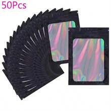 50pcs PVC Jewelry Storage Bag, Laser Transparent Packaging Bag,Sealable Bags For Packaging,Minimalist Solid Jewelry Bag For Bracelets, Home Gift For Valentine's Day - Multicolor - View 14