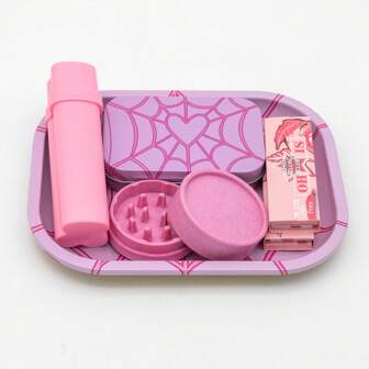 吸烟配件套装，包括烟灰缸、储物罐、双层研磨器、78 毫米双层调味纸，适合家庭、派对、聚会，是生日、节日、圣诞节送给吸烟者的绝佳礼物