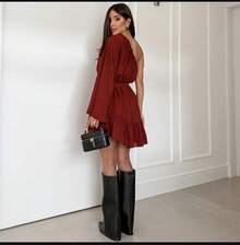 Camily DressSexyCasualCuteBohoPartyElegantChiffonRuffleNightWeddingPartyBirthday PartyBaby Shower PartyBachelorette PartyStage & Concert - 摩卡棕 - 查看 2