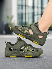 Sandalias deportivas para niños, sandalias de playa con punta cerrada y transpirables. Adecuadas para uso diario, deportes, ocio y caminar en la playa - Verde militar - Ver 1