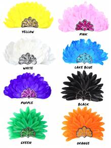 1pc Women's Carnival Feather Headpieces Sequin Headdress For Wedding Masquerade Party Cosplay Feather Headbands Back To School