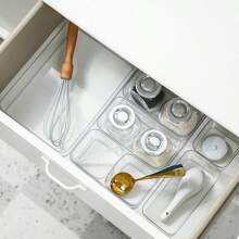 [8/4/1pc] Cutlery Organizer, Food Storage Box, Cabinet Silverware Utensil Basket, Multipurpose Kitchen Organizer For Knives Forks Beaters Pans Spoons, Spice Rack, Combination Storage Set, Utilize Cabinet Space, Cutlery Storage, Home Decor, Kitchen Apartment Accessories