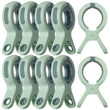 10 件装沙滩巾夹、巡航沙滩椅毛巾夹、衣夹、沙滩巾架，防止毛巾被风吹走，耐用且颜色鲜艳，适合海滨、海滩、露营、烧烤用品、圣诞节和万圣节礼物 - 彩色 - 查看 13