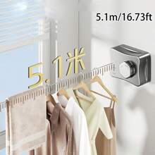 1pc Invisible Retractable Clothesline Drying Rack, Indoor Bathroom Balcony No Drilling Steel Wire Hanger