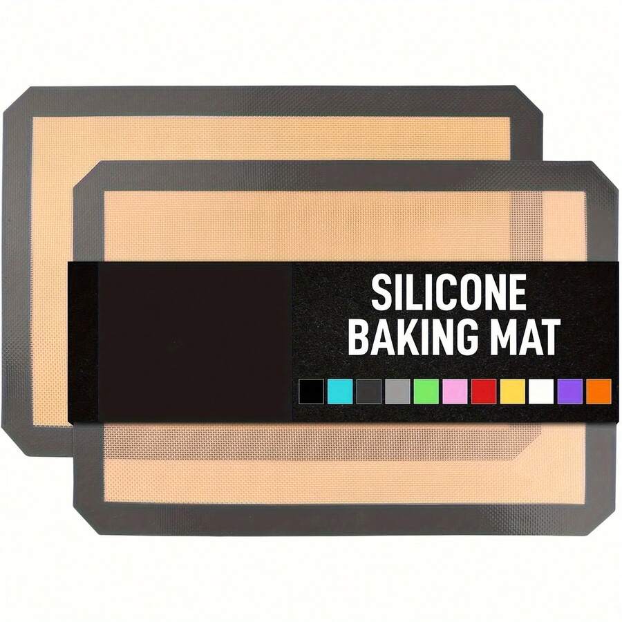 硅胶烘焙垫 - 可重复使用的硅胶烘焙垫 - 简单方便的不粘烘焙用品 - 硅胶烘焙垫 - 烤箱烘焙垫 - 黑色 - 查看 1