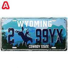 1/8 件 6x12 英寸复古美国车牌，车牌金属锡标志，悬挂式墙面艺术海报，金属汽车牌匾，铁画装饰，混合颜色，复古墙面艺术装饰，适用于汽车、家庭、酒吧、咖啡店、俱乐部房间、车库、剪贴簿存储，是车牌收藏家的完美礼物 - 彩色 - 查看 12