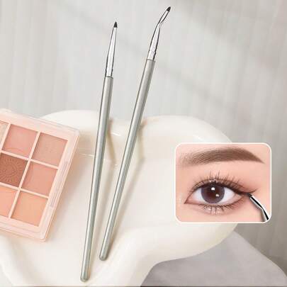 RANCAI 1/2/4/6/8支装眼线晕染刷扁平眼线刷眼影刷迷你眼线刷适用于粉状、凝胶状、膏状、液体遮瑕膏晕染眼线角落高光女士节日礼物，眉刷，眼影刷，刷子，赠品