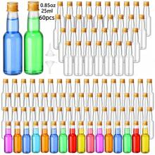 48pcs 25ml 50ml Mini Liquor Bottles Set, Mini Empty Plastic Shot Bottles, Airtight Spirit Bottle With Caps Mini Wine Bottles, Bar Party Supplies Thanksgiving, Halloween, And Christmas Are Applicable Durable Multi-Use For Juice, Sauces, Coffee