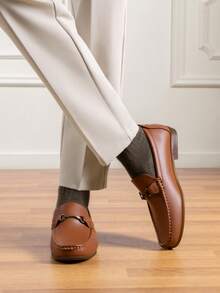 Men's Slip-On Dress Loafers Casual Driving Shoes For Stylish Comfortable - màu nâu - Xem 6