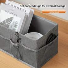 1 Stück Multifunktionale Schreibtisch Organizer Box mit Mesh Taschen, aus Polypropylen Material, faltbares Design zur Aufbewahrung von Kosmetik, Schmuck, Spielzeug, Snacks, Büchern und persönlichen Gegenständen