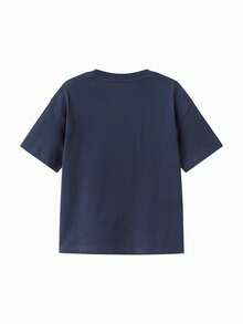 Balabala 男童速干100%纯棉T恤，休闲百搭夏季服装 - 深藍 - 查看 6