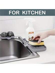 1pc Silicone Soap Dish With Drainage, Bathroom Soap Holder, Household Soap Rack, Drainage Soap Box, Suitable For Kitchen Use