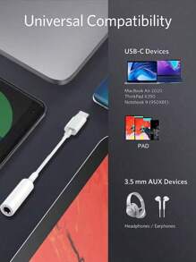 Adaptador de conector hembra de 3,5 mm para auriculares de tipo USB C, Cable auxiliar de audio tipo C, conector macho USB C a conector hembra de 3,5 mm, compatible con todos los dispositivos con puerto Type-C: Galaxy S23, S23+, S23 Ultra, S22, S22+, S22 Ultra, S21, S21+, S21 Ultra, S20 Ultra, Z Flip, S20+, S10, S10+, S10 Ultra, Pixel 5, 4, 3XL, compatible con iPhone 15 Plus, iPhone 15 Pro Max, iPad Pro 2020/2018 y talla grande.
