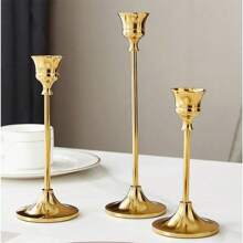 3PCS Elegant Set Of 3 Candle Holders, Candle Holder, Cone Candle Holder, Set Of 3 Candle Holders, Centerpiece For Weddings, Christmas Holidays, Birthdays, Parties, Retro Dining Tables