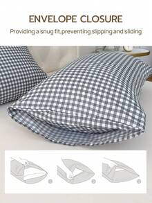 1 件 100% 涤纶简约小格子信封枕套，不含填充物 - 彩色 - 查看 6
