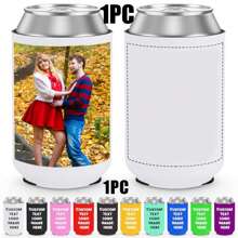 Customizable Beer Sleeves, Personalized With Logo, Name, Photo, Font, Ideal For Parties, Gatherings, Home, Travel, Custom Beverage Bottle Coolers With Initial Text Letter Combination Design, Fun Birthday, Wedding, Party Gifts (Non-Food Contact)