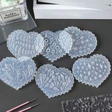 1PC Spring Flower Silicone Nail Mold, Tulip, Orchid And Leaf Pattern, Flower, Star, Mushroom Heart-Shaped Silicone Nail Mold - Suitable For UV Gel Resin Decoration, DIY Salon Quality Nail Products, DIY Nail Decoration Hand Tools, Carving Mold, Gel Printing Template, Nail Carving, 6 Different Styles To Choose From