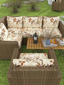 1pc Outdoor Printed Sofa Cushion Cover, Rainforest Leaf Pattern Sofa Slipcover, High Elasticity Dust-Proof Washable Minimalist Modern Sofa Cushion Cover For Living Room Bedroom, All Season