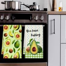 2 pièces Set de torchons à vaisselle avec imprimé de pomme et de fruits à l'aquarelle, chiffons de cuisine micro-fibres absorbants, chiffons de vaisselle de décoration de ferme pour Noël, cadeaux de pendaison de crémaillère