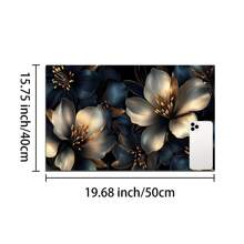 1 pieza Felpudo de secado de platos con estampado floral, alfombrilla absorbente, almohadilla de drenaje para cafetera, utensilios - Protector de superficie de mesa de poliéster, decoración de encimera de cocina, individual para barra y mesa de comedor en el hogar