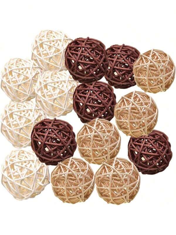 12pcs Rattan Balls Decorative Vase Fillers For Home Decoration, Tree, Garden, Wedding, Party, Coffee Table Decoration, Diy Crafts, Parrot Ornaments Best Gifts Birthday Graduation
