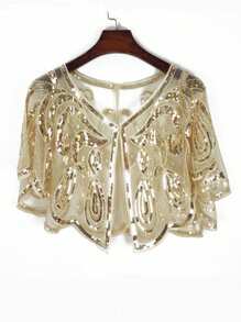 New Sequin Shawl, Vintage Style Elegant Short Cape For Women's Parties With Breathable & Shiny Lightweight Fabric Accessories Women Valentine's Day Valentines