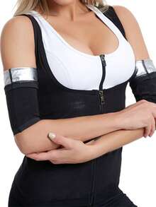 Women's Body Shaping Arm Sleeves, Yoga Exercise Fitness Running, Sweating Profusely And Stuffy, Arm Straps, Exercise Fitness Protective Sleeves, Sleeve Covers, Gym, Sport, Gym, Home Exercise, Sport Accessories, Gym Accessories, CrossFit Accessories - Black - View 2