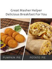 1pc Multifunctional Stainless Steel Potato Masher With Non-Slip Handle - Manual Vegetable Masher, Suitable For Mashing Potatoes And Pumpkin, Kitchen Tool For Making Perfect Mashed Potato, Kitchen Gadget, Kitchen Accessories, Gift For Her/Him, Christmas Gift, Home Decor, Father's/Mother's Day Gift, Halloween Gifts - Multicolor - View 7