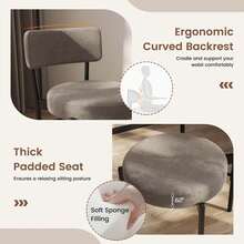 Lifezeal Dining Chair Set Of 2/4 With Curved Backrest Padded Seat & Metal Legs For Dining Room Gray/White - 灰色-4pcs - 查看 6