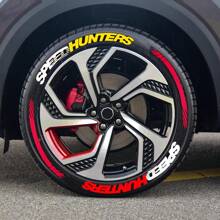 8pcs Set Letter Tire Decals, PVC Soft Rubber Tire Stickers, Personalized 3D Tire Decals, Fit For All Vehicles, Sports Car Decoration