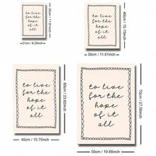 1pc Unframed/Framed To Live For The Hope Of It All Quotes Wall Art Poster Canvas Print Minimalist Daily Reminders Affirmation Motivational Painting For Dorm,Apartment,Living Room,Modern Home Decoration - Multicolor - View 6