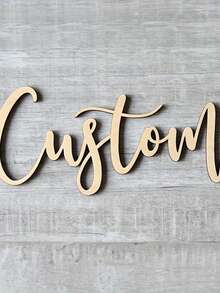 Customizable Laser Cut Wooden Name Plate, Traditional Style, Wall Hanging Decor, Bedroom Use, No Power Required