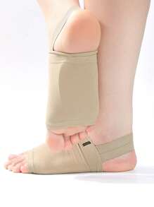 1 par de almohadillas deportivas con soporte de arco, calcetines vendaje para arco del pie - sin ataduras, sin deslizamientos, alta elasticidad y transpirables; vendaje de soporte para el pie; con almohadilla de gel - transpirable; proporciona soporte para deportes; Accesorio de gimnasio cómodo y ajustable para todo el año, unisex