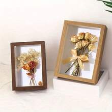 1 件木制 DIY 干花展示架、影盒展示柜、空心相框、5D 钻石画展示架、家居装饰框、人物模型展示柜，适用于节日装饰、家居或户外装饰、生日礼物、复活节装饰 - 彩色 - 查看 3