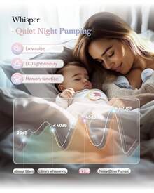 KISSBOBO ABP-1508 Hands Free Breast Pump Wearable With Storage Bag, Wearable Breastfeeding Pump Strong Suction, Low Noise, 3 Modes & 9 Levels,With 21/24mm Insert/Flange - trắng - Xem 9