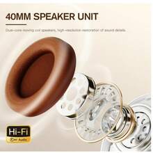 IKF King Pro 时尚复古无线降噪耳机有线耳机，125 小时电池续航，适合搭配 OOTD - IKF APP 支持 - 棕色 - 查看 7