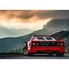 1 pieza Póster de arte de pared sin marco Coche de lujo rojo y negro F40 Póster e impresiones Pintura en lienzo Arte de pared Decoración moderna para sala de estar, oficina y hogar