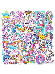100 Stücke Einhorn Aufkleber, bunte, wasserfeste Vinyl Aufkleber für Hydroflaschen, Wasserflaschen, Laptops, Koffer, Kühlschränke, Gepäck, Handys, Frühlingsdekoration, Geschenkverpackung, Muttertag, süße Aufkleber für Teenager, Erwachsene, Schulmaterial, Rückkehr zur Schule