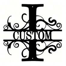 1 Fine Metal Art Logo - Personalized Last Name Logo, Name Design, Home Decoration With Custom Initials Thumbnail, Classic Style, Wall-Mounted Wall Art Decoration For Theme Parties, Perfect Heartfelt Gifts For Friends And Family