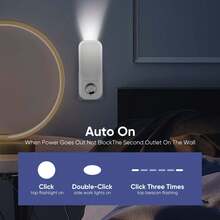 Human Inductive Plug-In Night Light With Flashlight Night Light 3000K Warm White Bedroom,Hallways,Stairs Eye-Friendly Night Lighting - White - View 8