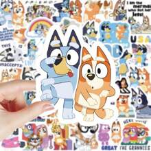 Bluey 103pcs/Set Cute Bluey Stickers, Water Cup Stickers, Notebook Stickers, DIY Handmade Stickers,Stickers For Boys,Notebook Anime,Scrapbook>Stickers